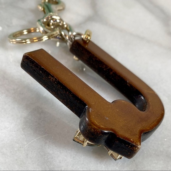 Gucci Alphabet Letter “U” Wooden & Crystal Bag Charm/Keychain - Picture 6 of 10